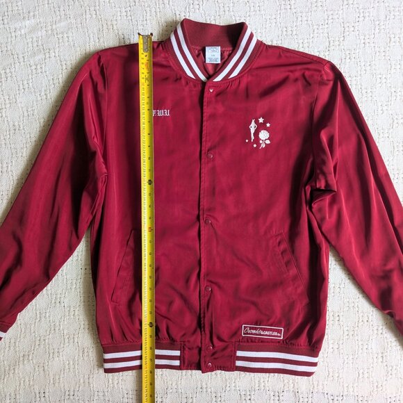 Crooks and Castles Men Red Bomber Jacket Varsity Snap Up Size XL - Picture 5 of 7
